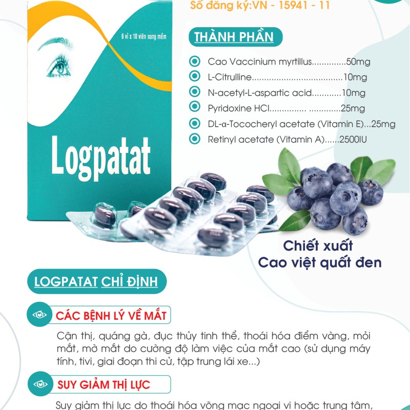 Viên uống bổ mắt Logpatat Phil Inter Pharma (Chính hãng mới nhất 2025)