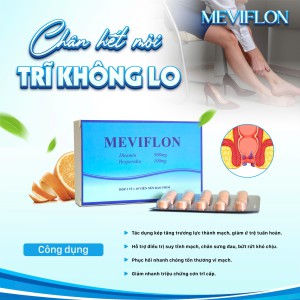 Thuốc Meviflon 1000mg điều trị suy giãn tĩnh mạch, trĩ cấp (Thay thế Daflon 1000mg)